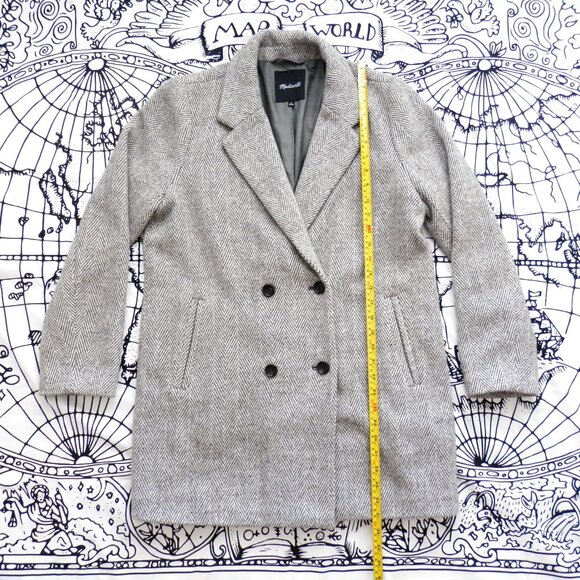 Madewell || Gray Herringbone Blazer Jacket - Picture 5 of 12